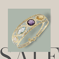 18K Yellow and White Gold Bangle